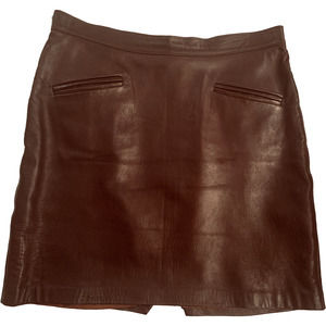 90s/00s Fred Segal Flaired Leather Mini Skirt